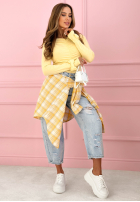 Halenka longsleeve z marszczeniami i kokardkami Cutie Bows žlutá