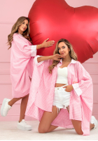 Asymetryczna Košile oversize w kratę Alexandra růžová