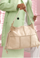 Zamszowa Kabelka z ozdobnymi przeszyciami Everyday Smile blankytná