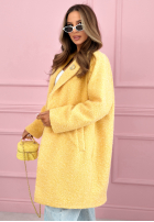 Dlouhý Kabát kożuszek z kołnierzem Create The Impossible pudrová růžová