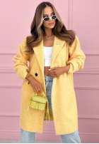 Dlouhý Kabát kożuszek z kołnierzem Create The Impossible pudrová růžová