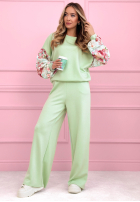 Tepláková souprava Mikina i Kalhoty masełko z kwiecistymi rękawami Just One Look růžový 1