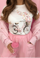 Tričko z nadrukiem Butterflies Dreams biało-žlutá