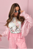 Tričko z nadrukiem Butterflies Dreams biało-žlutá