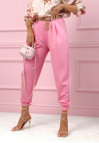 materiálové Kalhoty joggery z paskiem I Chose It černé