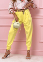 materiálové Kalhoty joggery z paskiem I Chose It černé