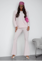 Bawełniany Tepláková souprava Mikina i Kalhoty dzwony Nicole ecru