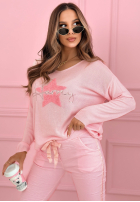 Halenka z ozdobną aplikacją The Spring Begins růžová