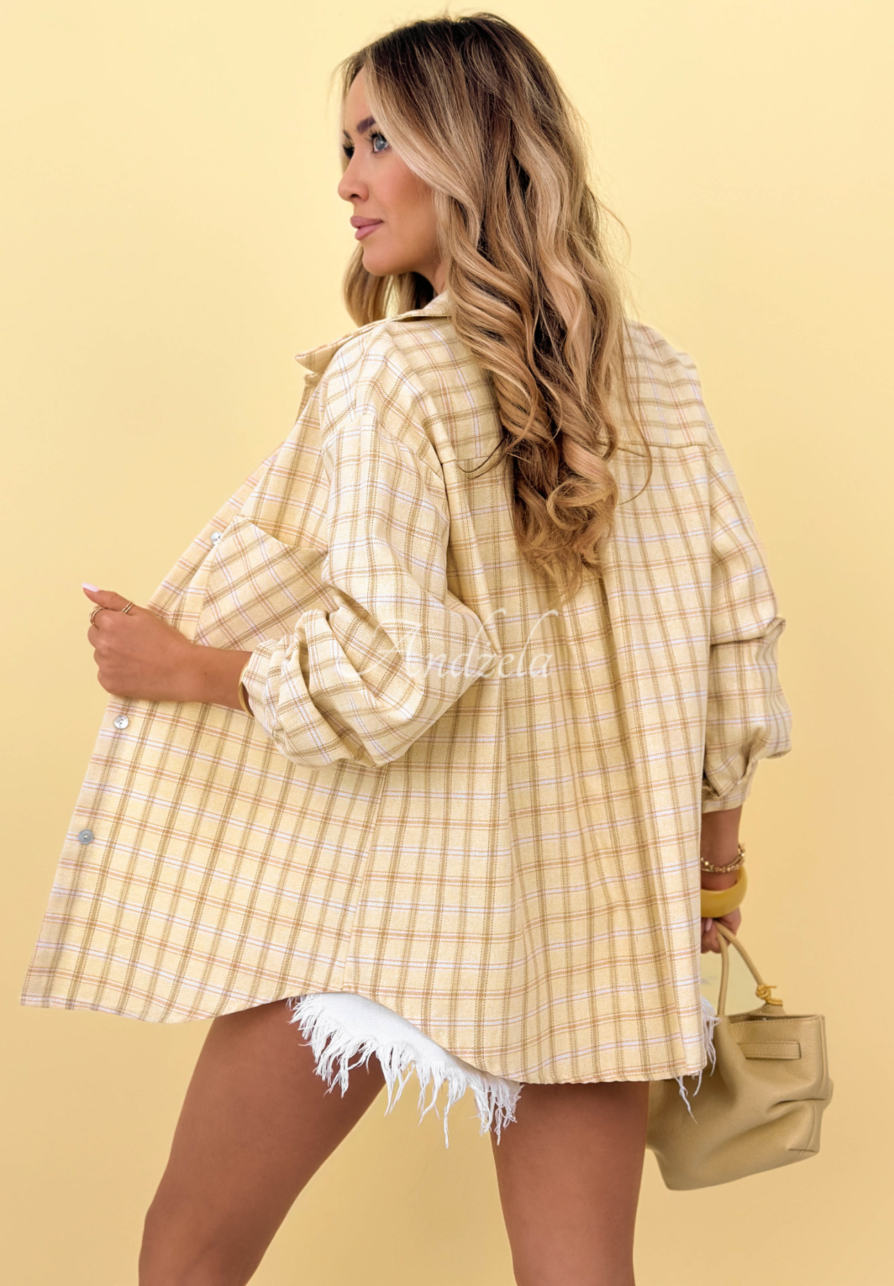 Bavlněná károvaná košile Golden Sunshine žlutá