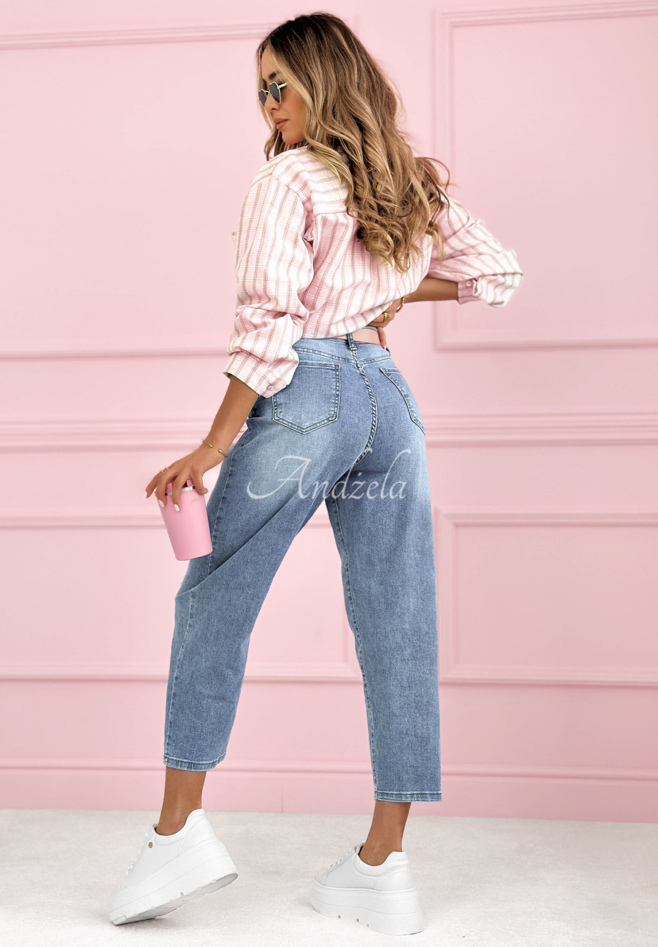 Mom fit džíny Biggest Adventure modré