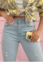 Kalhoty džínové  skinny z przetarciami Evelisse modré