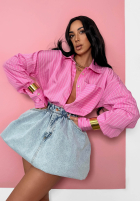 Košile w paski oversize La Milla Sophie růžová