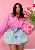 Košile w paski oversize La Milla Sophie růžová