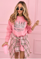 Mikina z nadrukiem Queen Of Prosecco růžová