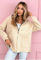 Kabát Mikina s kapucí Madeline pudrová růžová