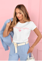 Tričko z napisem Sempre Ti pudrová růžová