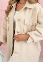 Kabát z kieszeniami Kaori béžový
