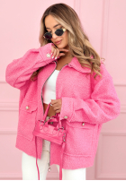 Krátká Bunda sherpa kożuszek Azalea fuchsiová