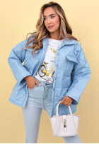 Prošívaná Bunda z kołnierzem i kieszeniami Sunflower blankytná