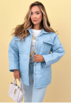 Prošívaná Bunda z kołnierzem i kieszeniami Sunflower blankytná