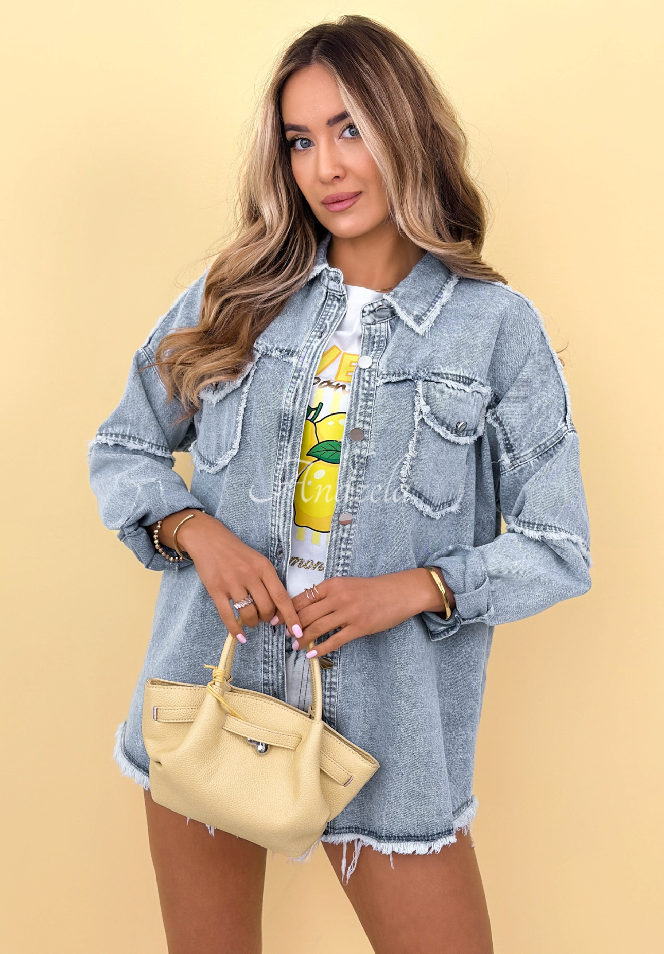 Džínová bunda katana Can't Hide It světle modrá