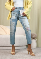 Kalhoty džínové  baggy z naszywkami In My Spring Era světle modré