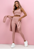 Souprava Mikina, Legíny, top 3in1 Look At Me pudrová růžová