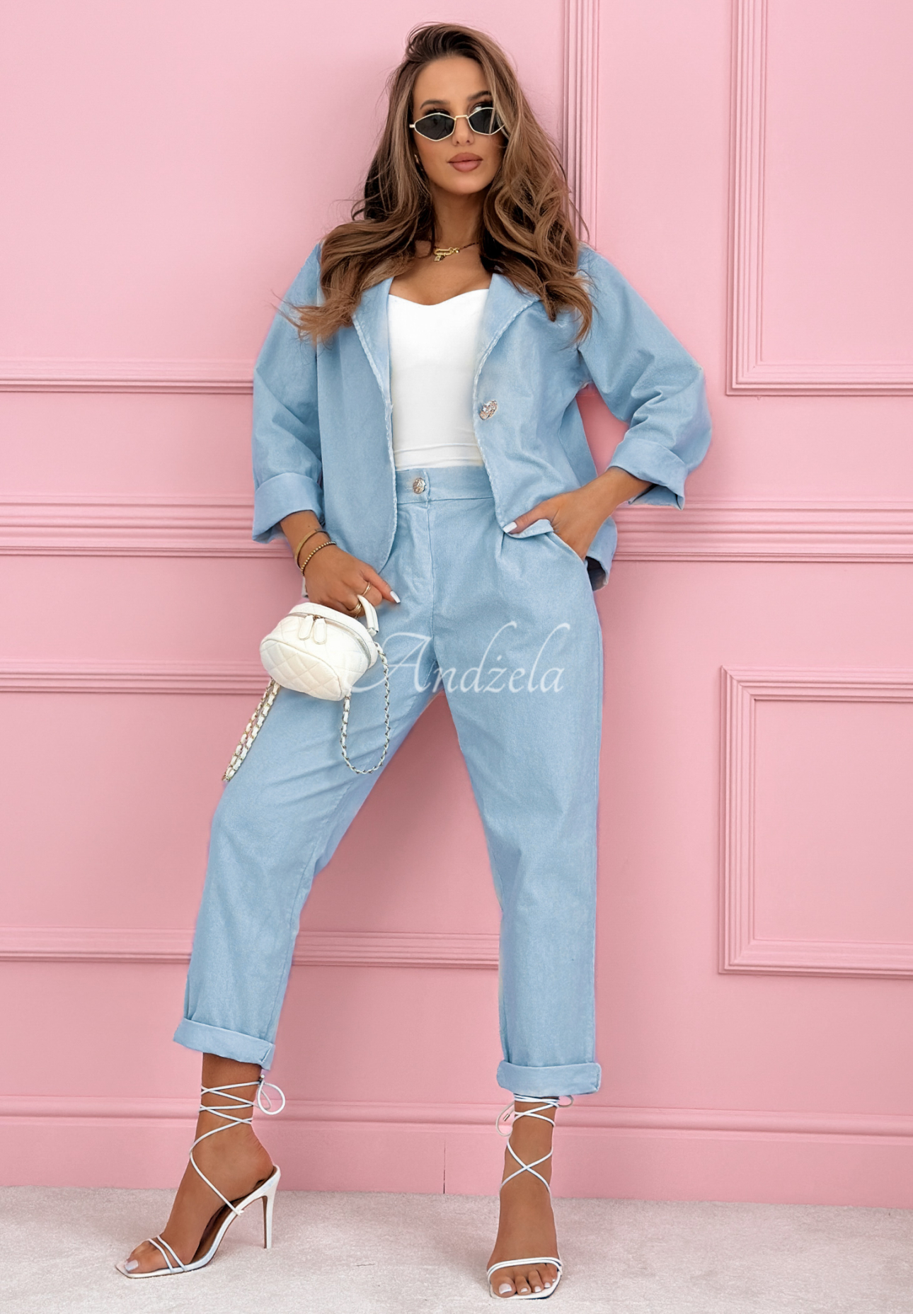 Manšestrové sako z bavlny Goodbye Lovely blankytná