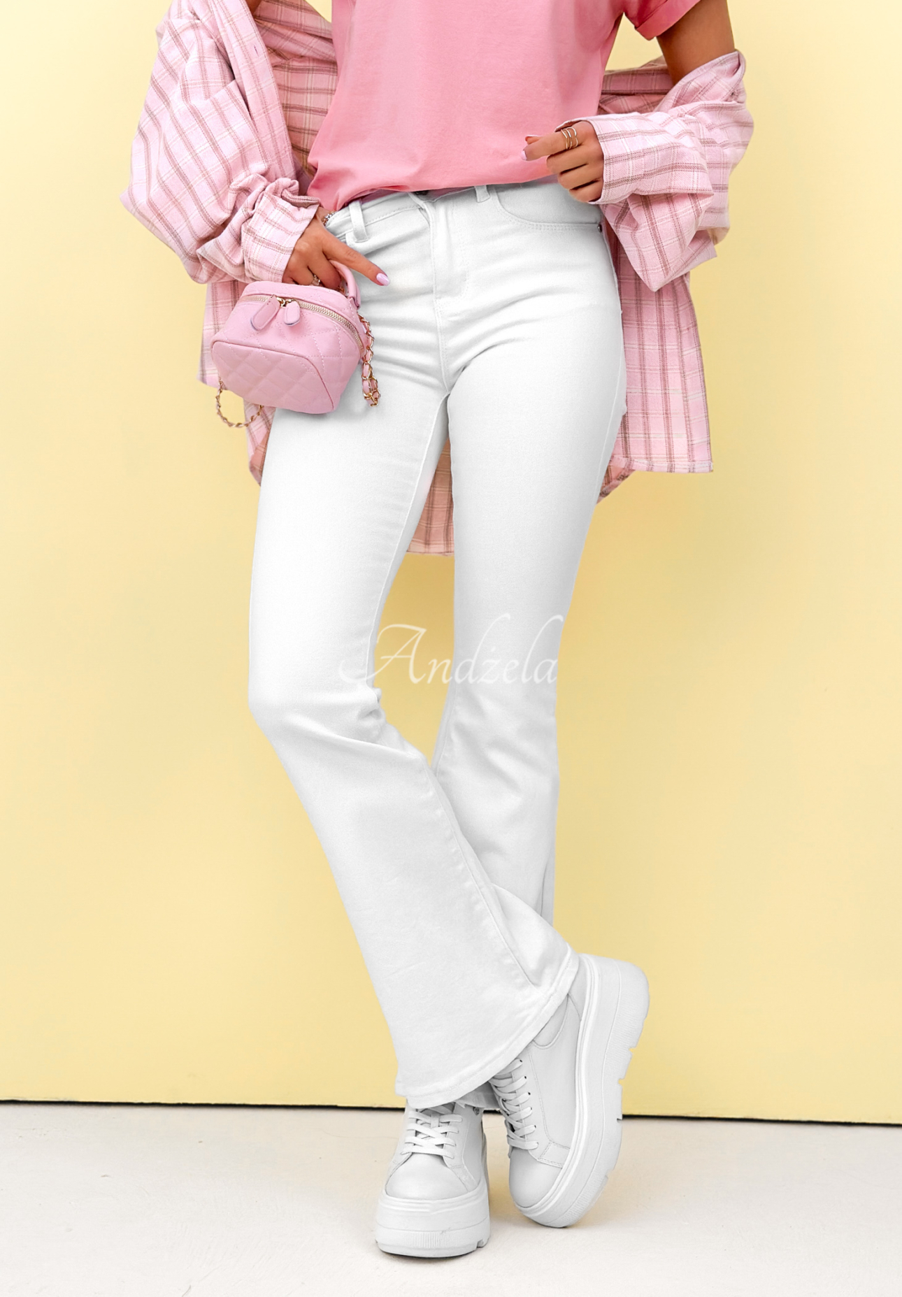 Zvonové džíny Jocelyn bílé