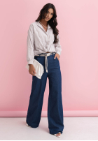 Kalhoty z paskiem Arianna modré