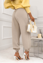 materiálové Kalhoty ze ściągaczami What You Wanted blankytné