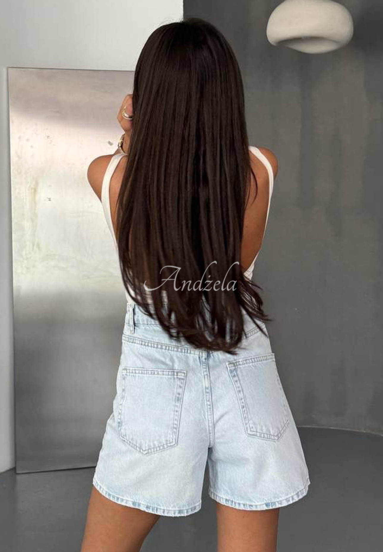 Džínové šortky Valerias světle modré