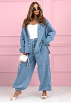 džínový  Souprava Košile i Kalhoty balloon Emmeline světle modrý