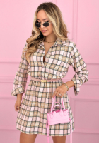 Koszulowa Šaty w kratę Sonnetta pudrová růžová