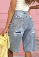 Krótkie džínové  spodenki z kryształkami Ottavia světle modré