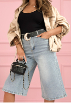 džínové  Kalhoty bermudy z szerokimi nogawkami Buffalo River světle modré