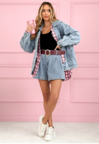 Kraťasy z szerokimi nogawkami i paskiem Finally Hot světle modré