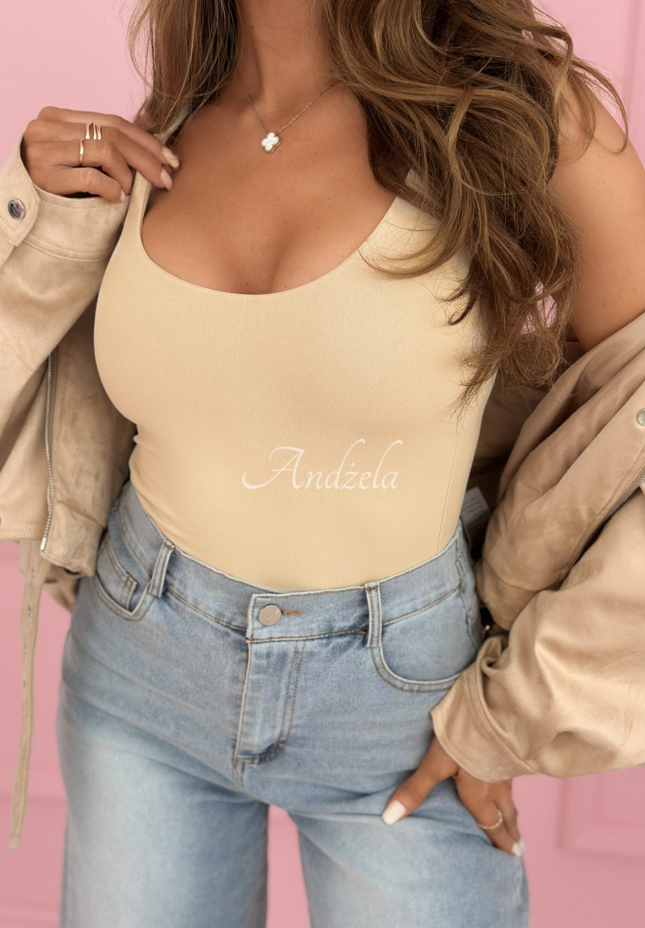 Top na ramínka Solaria béžový