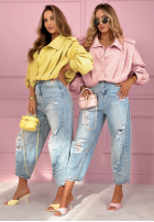 Krátká skórzana Bunda z kołnierzem Valleria pistáciová