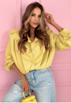 Krátká skórzana Bunda z kołnierzem Valleria pistáciová