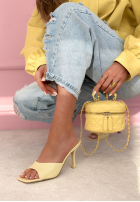 Skórzane Žabky  na szpilce Ophelia blankytné