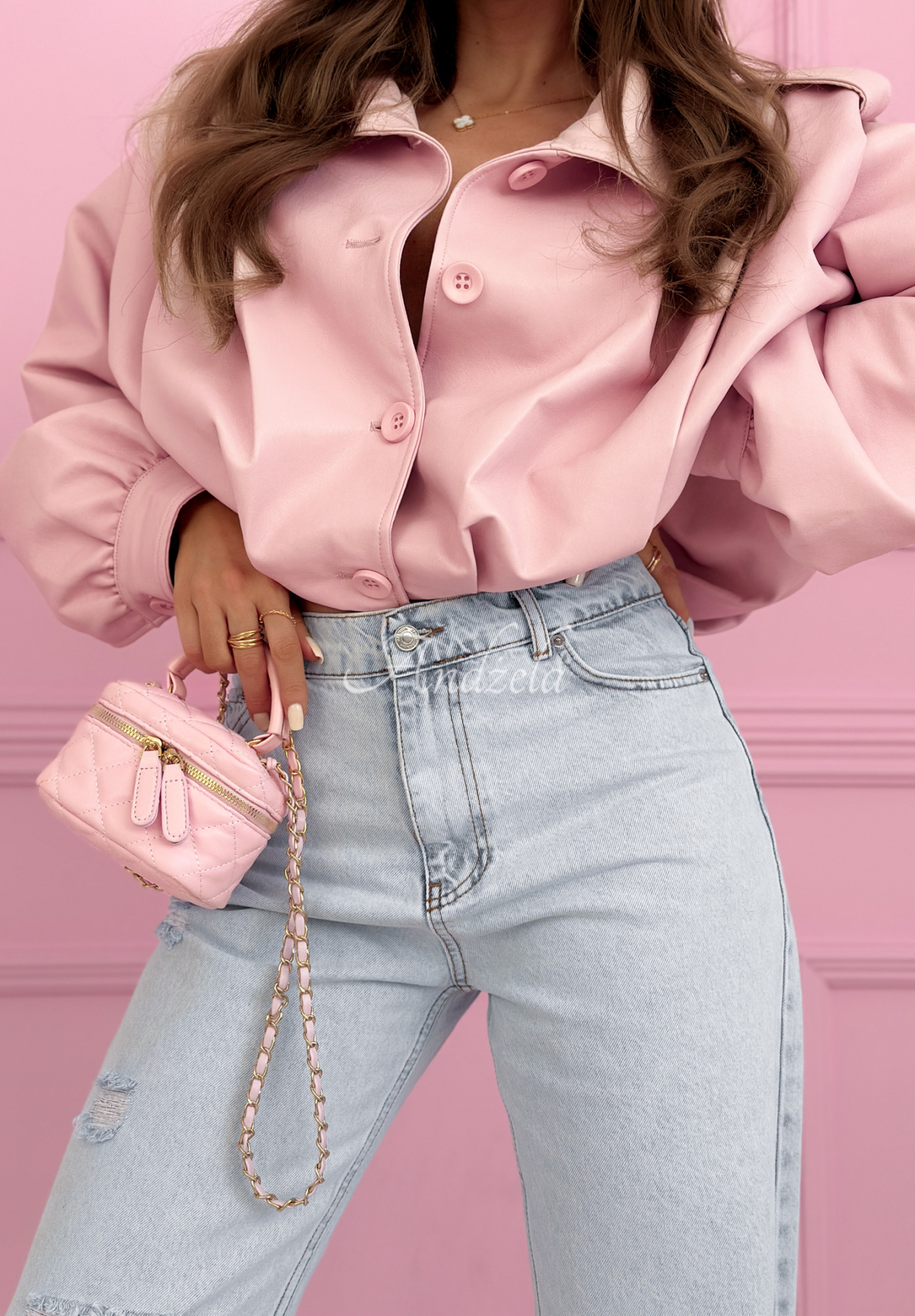 Džíny wide leg s oděrkami Ivette světle modré