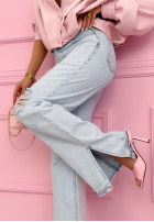 Kalhoty džínové  mom fit z przetarciami Ivette světle modré