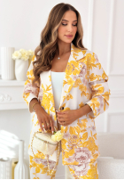 Garnitur damski w kwiaty Jasmine biało-růžový