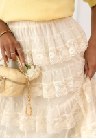 Koronkowa Sukně maxi boho Lucky Me ecru