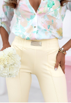 materiálové Kalhoty Pretty On Point červené