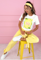 Tričko z nadrukiem Ciao Bella biało-růžový