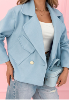 Zamszowa dwurzędowa Bunda Sylvie žlutá