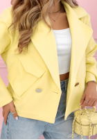 Zamszowa dwurzędowa Bunda Sylvie žlutá