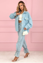 Krátká Bunda sherpa kożuszek Anyana blankytná